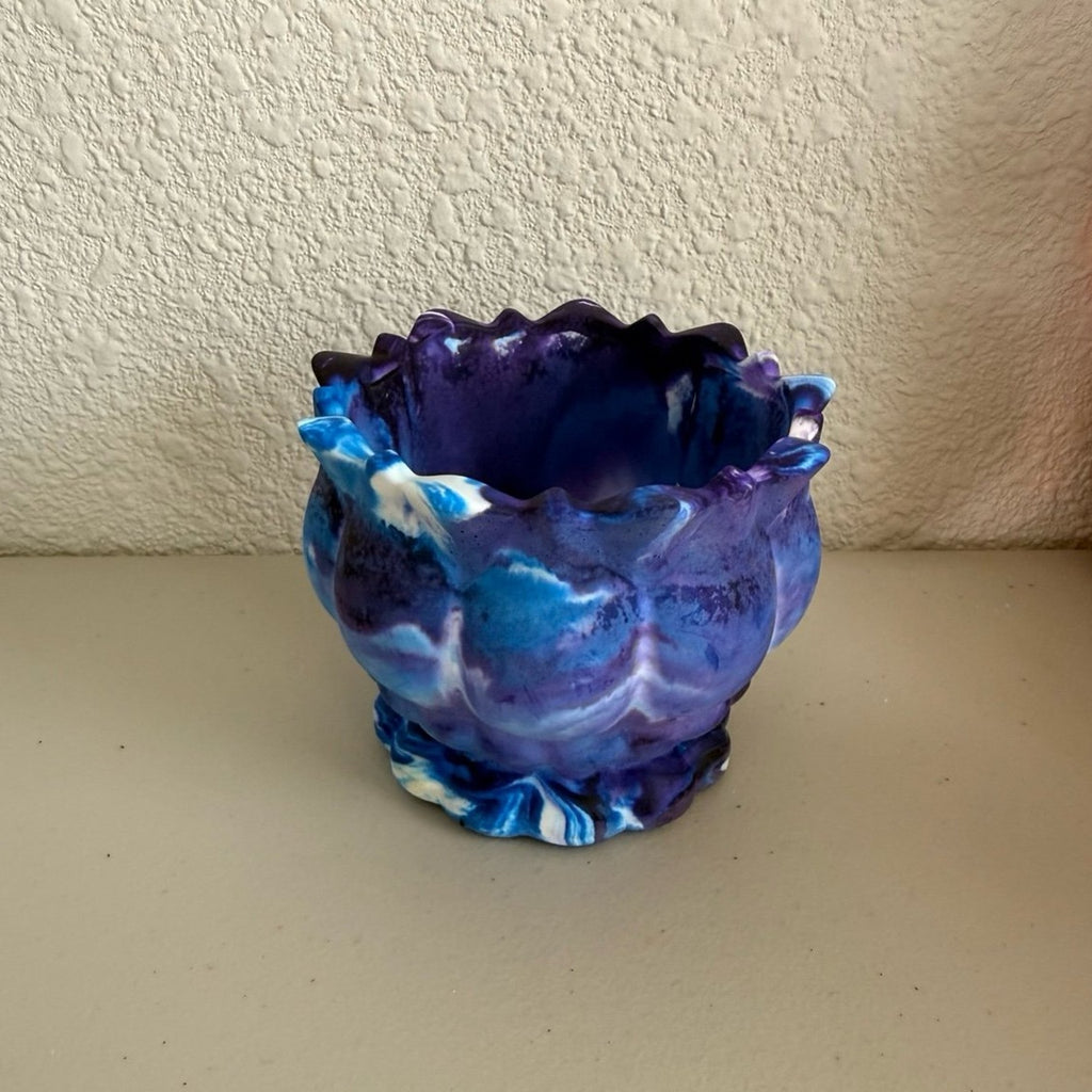 Handmade Eco Resin Lotus Bowl | Decorative Succulent Planter | Modern Home Decor