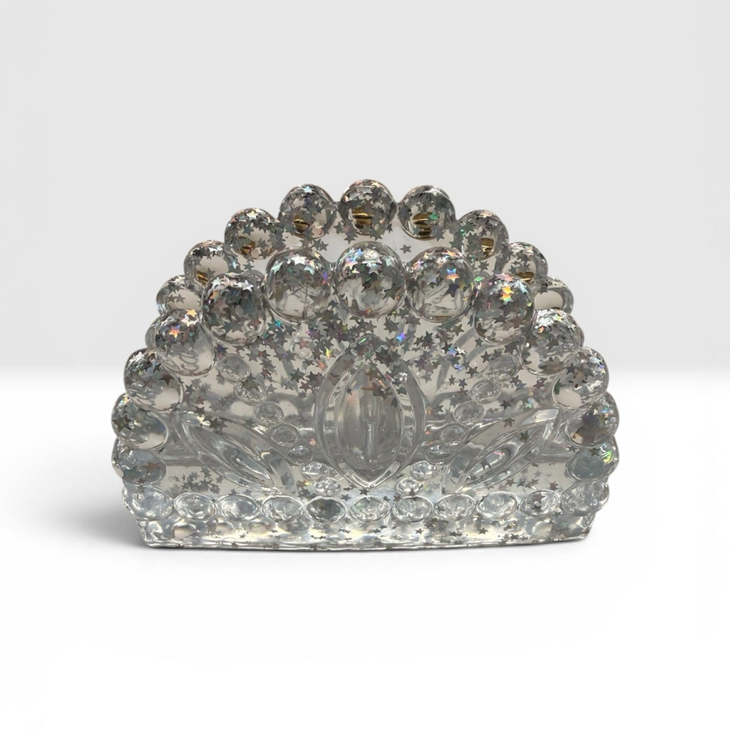 Handcrafted Resin Napkin Holder | Sparkle Table Decor Functional Art