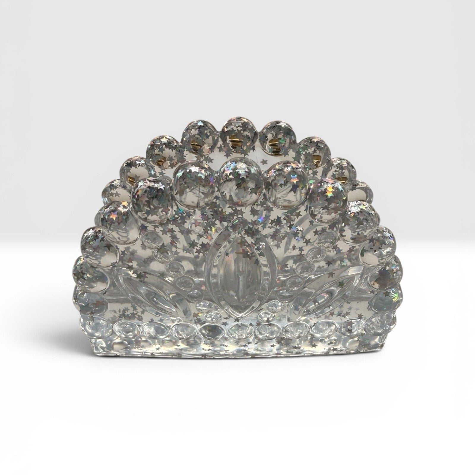 Handcrafted Resin Napkin Holder | Sparkle Table Decor Functional Art