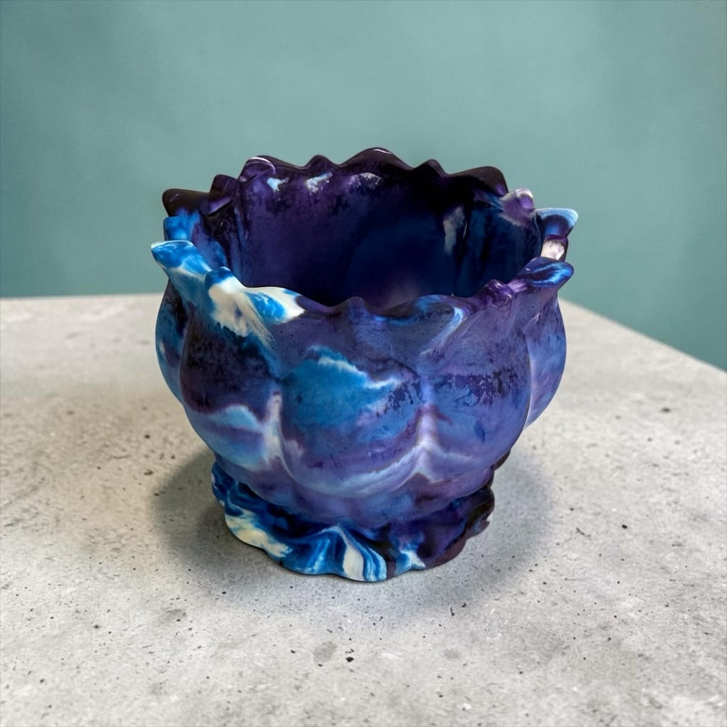 Handmade Eco Resin Lotus Bowl | Decorative Succulent Planter | Modern Home Decor