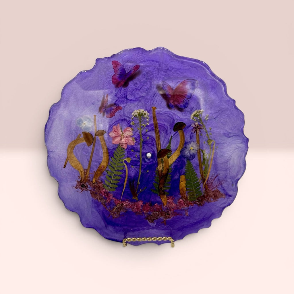 Hidden Grove Tiered Stand | Handcrafted Woodland Resin Display Tray | Botanical
