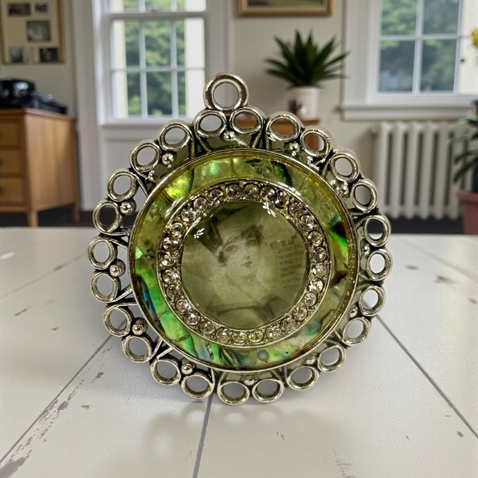 Handmade Vintage Photo Resin Pendant Necklace – Heirloom Memory Keepsake Jewelry