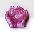 Held – Hope | Handmade Resin Hands Keepsake Dish | Pink Ribbon Jewelry Holder |
