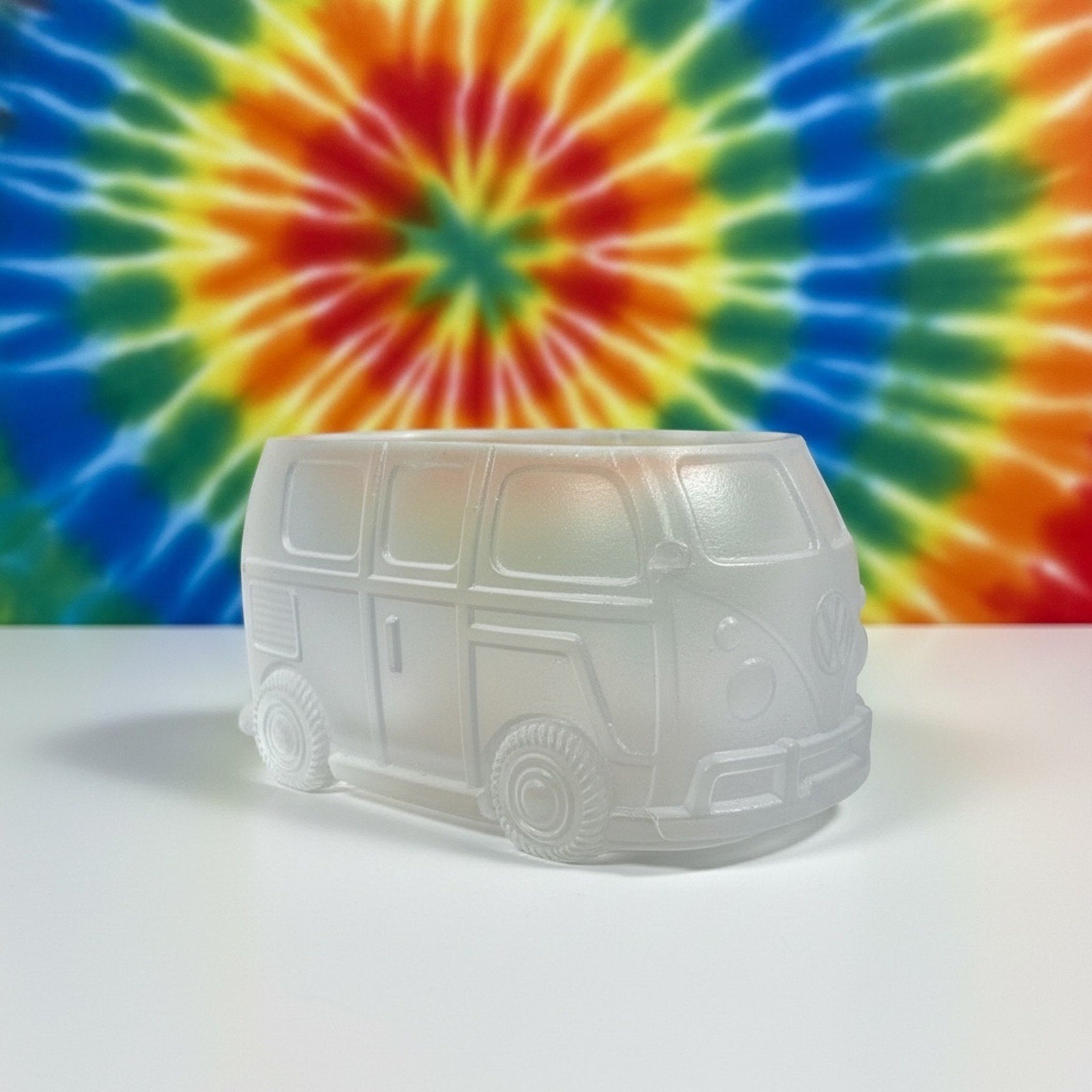 VW Bus Planter Frosted Glass Look DIY Retro Boho Decor Handcrafted Epoxy Resin