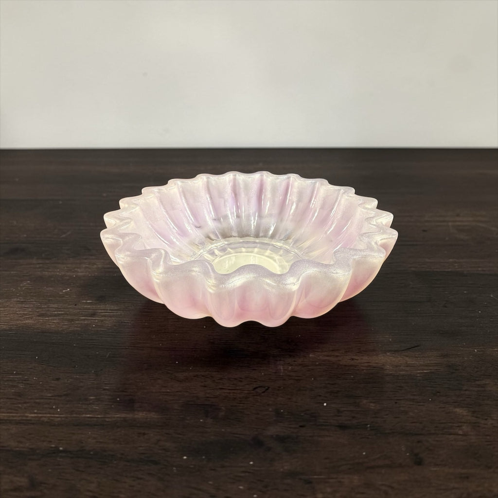 Handcrafted Resin Catchall Bowl Pink Shimmer Jewelry Dish Vanity Decor Boho