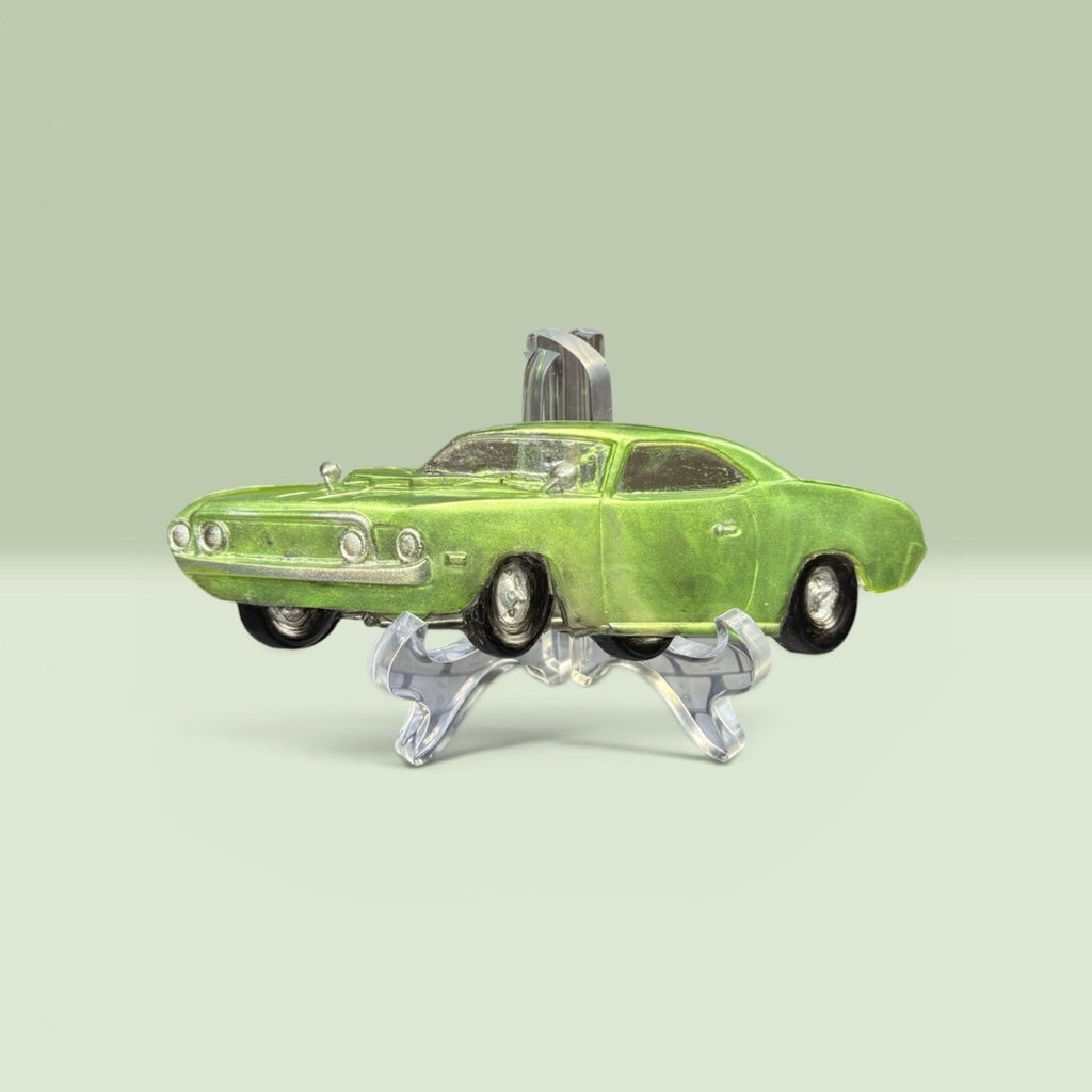 Green Classic Muscle Car Decor | Retro Auto Collectible Handcrafted Resin Gift