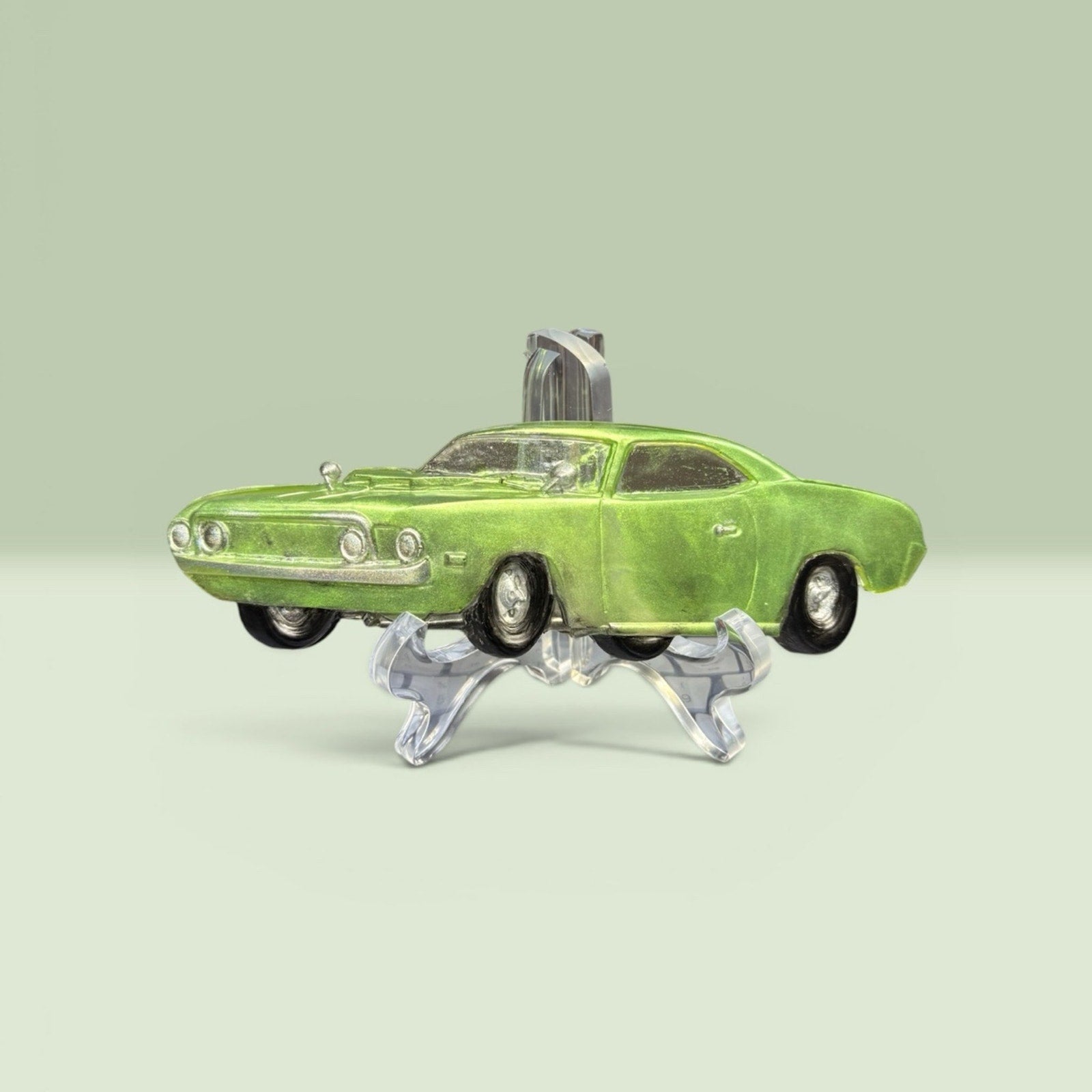 Green Classic Muscle Car Decor | Retro Auto Collectible Handcrafted Resin Gift