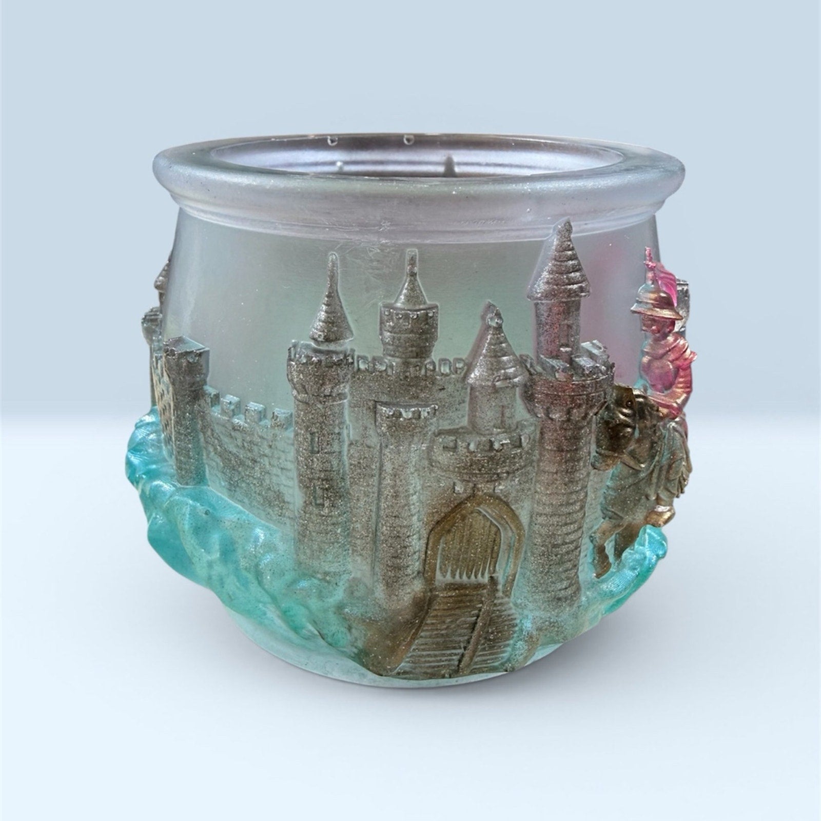 Fantasy Castle Trinket Jar Medieval Decor Knight Princess Storage Hancrafted