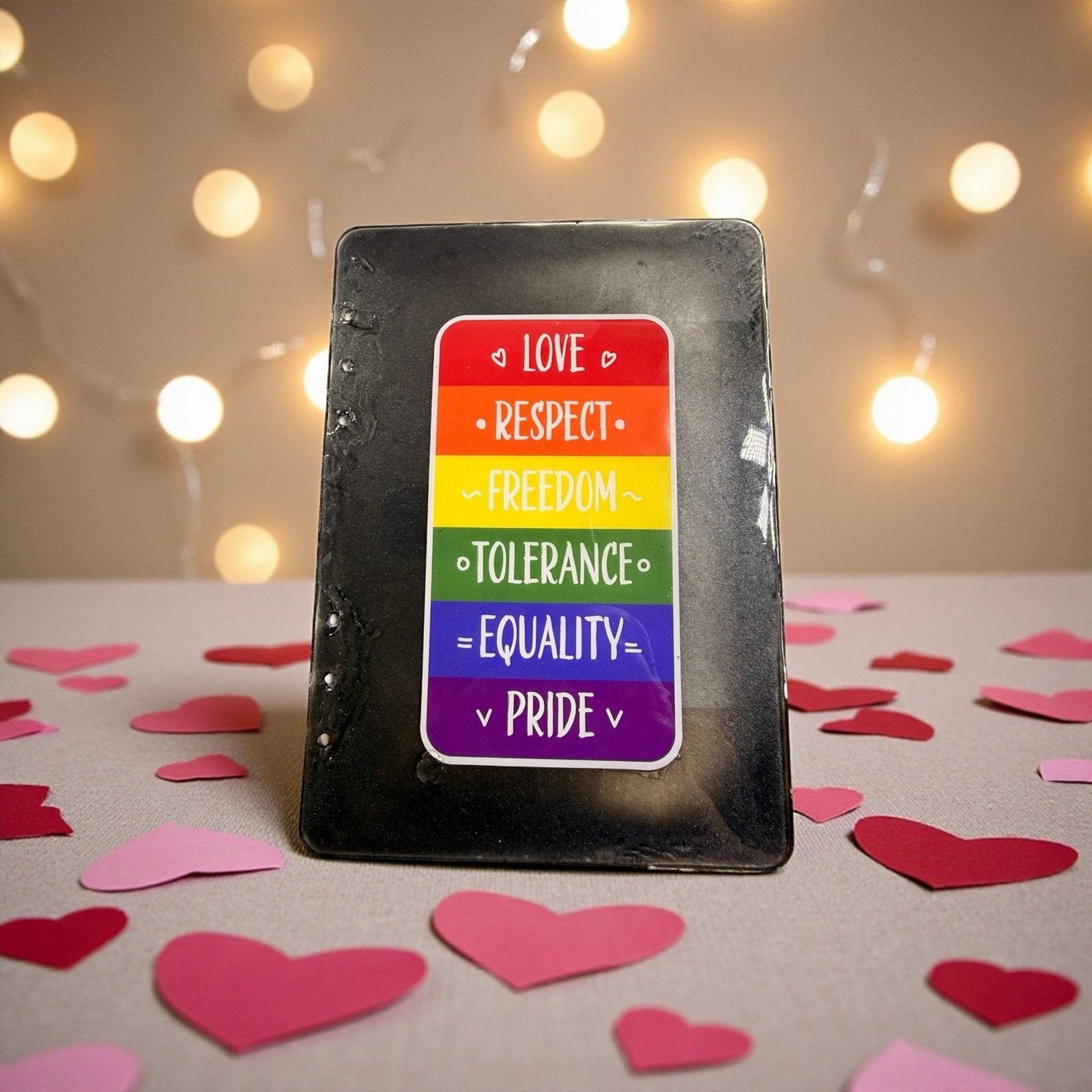Handmade Pride Epoxy Resin A5 Notebook Love Is Love Rainbow Journal