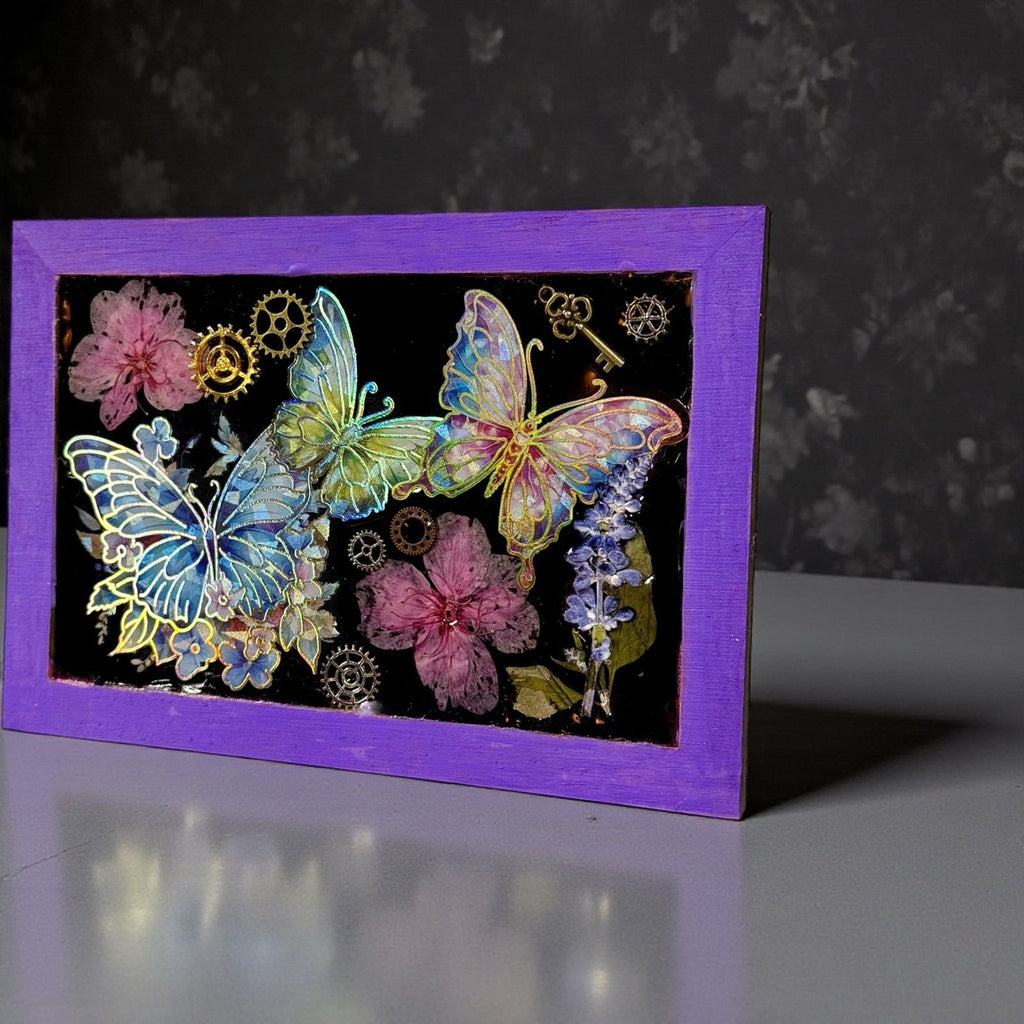 Handcrafted Epoxy Resin Butterfly Chalk Board Art ChiliBeanCollection
