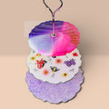 Whimsical 90s Party Time Resin Tier Tray | Fairy Tea Party Decor Glitter