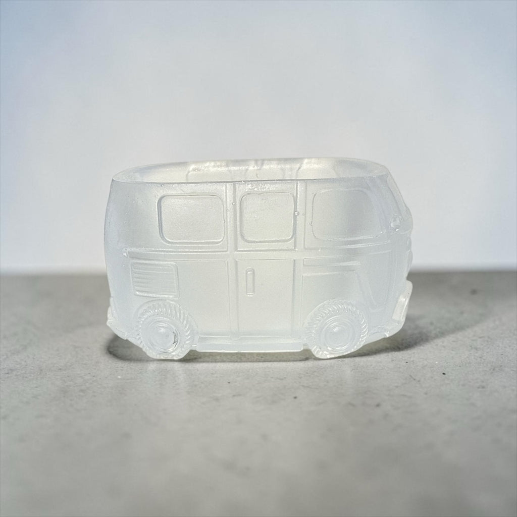 VW Bus Planter Frosted Glass Look DIY Retro Boho Decor Handcrafted Epoxy Resin