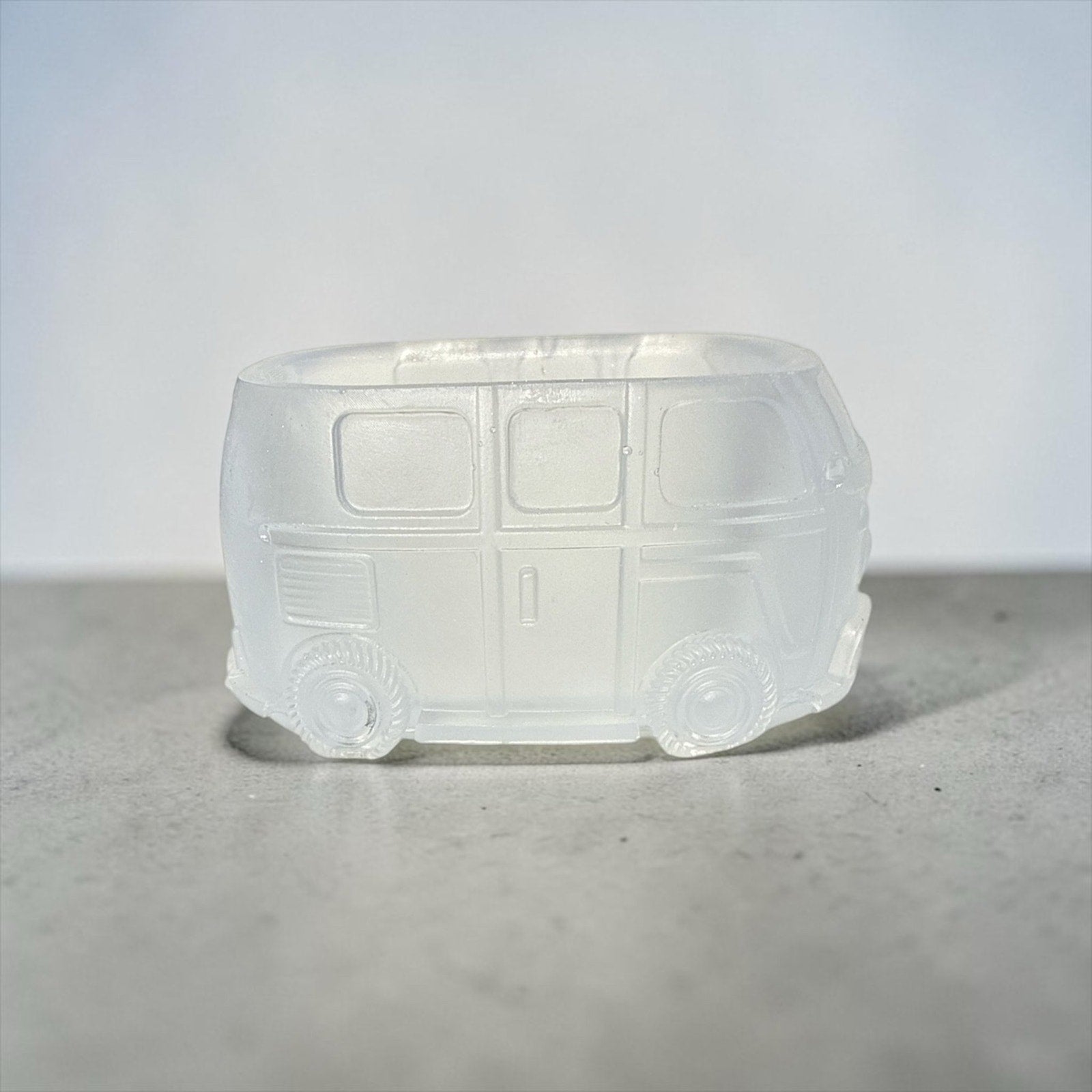 VW Bus Planter Frosted Glass Look DIY Retro Boho Decor Handcrafted Epoxy Resin