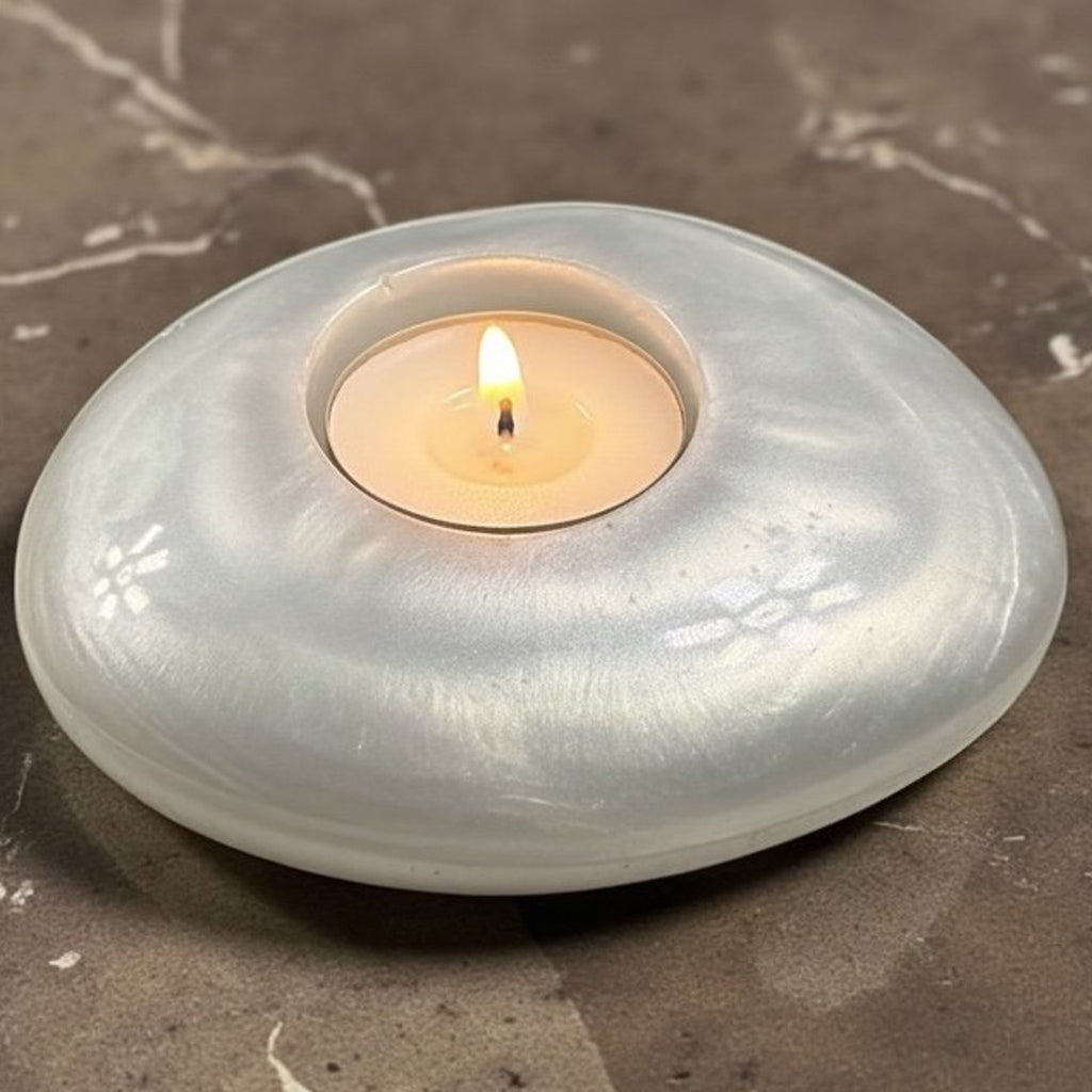 Handmade Resin Tea Light Candle Holder Stillwater Series- Gift for Easter-Spring