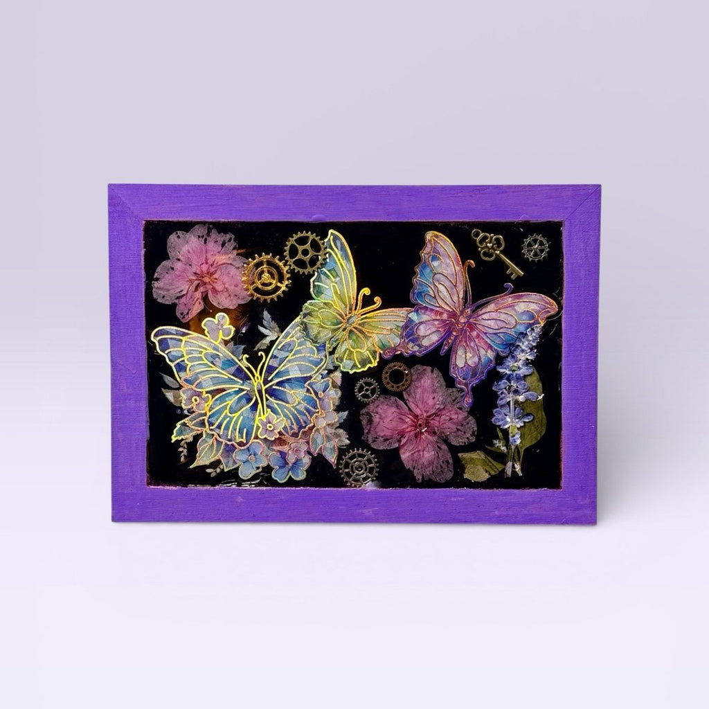 Handcrafted Epoxy Resin Butterfly Chalk Board Art ChiliBeanCollection