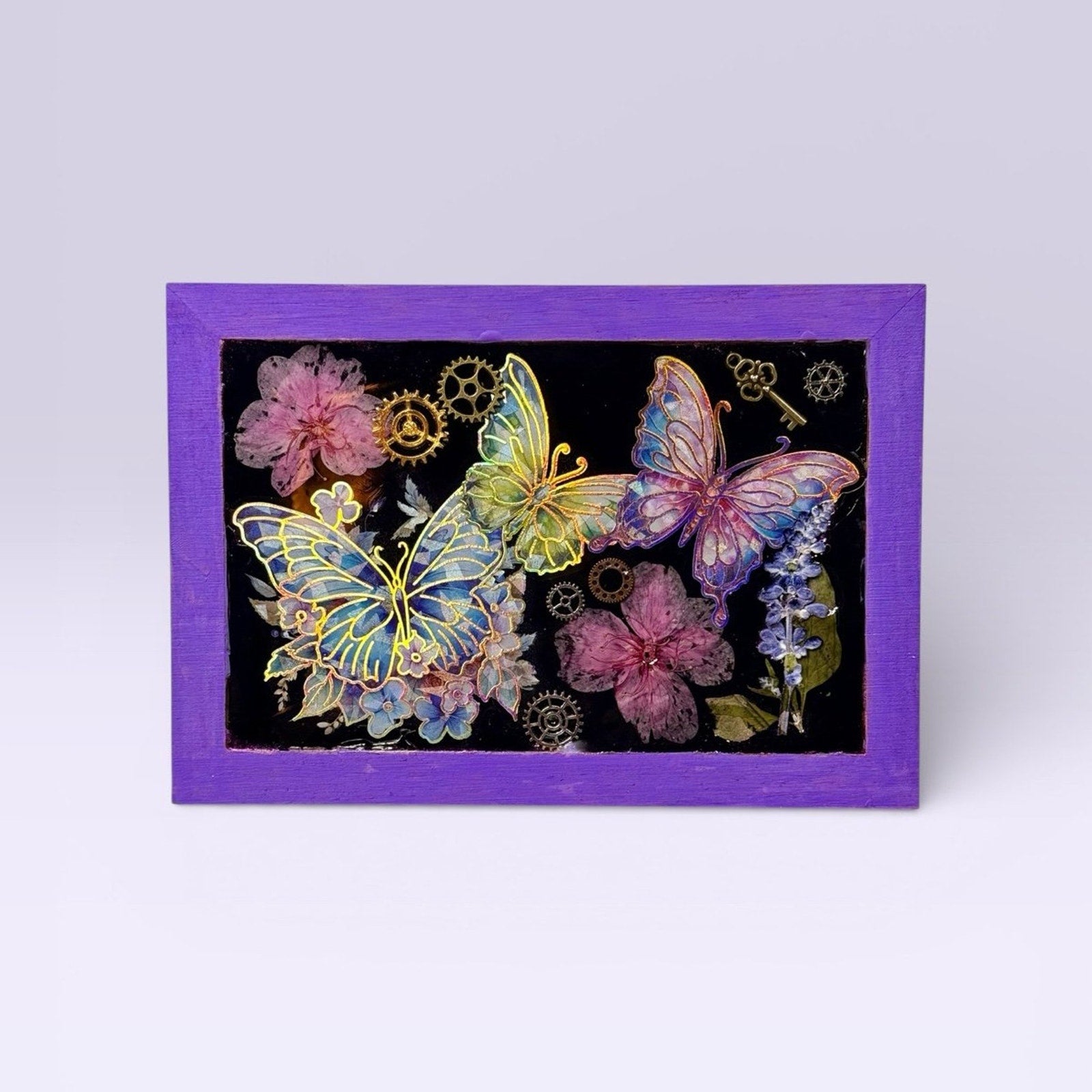 Handcrafted Epoxy Resin Butterfly Chalk Board Art ChiliBeanCollection