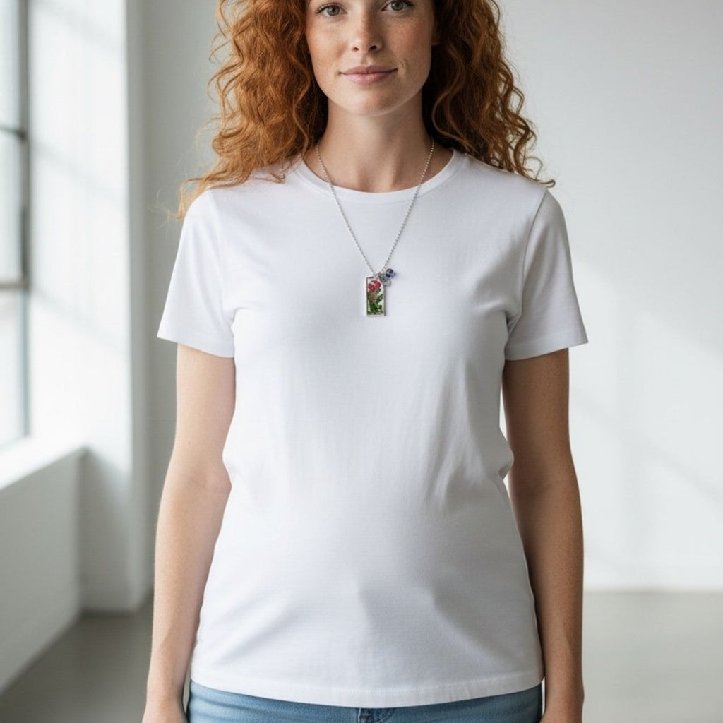 Custom Birth Flower Zodiac Birthstone Necklace – Keepsake Jewelry Gift - Resin